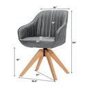 Modern Leathaire Set of 2 Swivel Accent Chair with Beech Wood Legs by LJGDeals