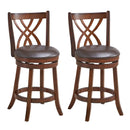 360° Swivel Counter Height Chairs with PU Leather Cushioned Seat and Footrests by LJGDeals