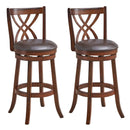 360° Swivel Counter Height Chairs with PU Leather Cushioned Seat and Footrests by LJGDeals