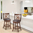 360° Swivel Counter Height Chairs with PU Leather Cushioned Seat and Footrests by LJGDeals