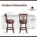 360° Swivel Counter Height Chairs with PU Leather Cushioned Seat and Footrests by LJGDeals