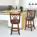 360° Swivel Counter Height Chairs with PU Leather Cushioned Seat and Footrests by LJGDeals