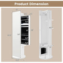 360-Degree Swivel Jewelry Cabinet Armoire with Full Length Mirror and Coat Rack-White by LJGDeals
