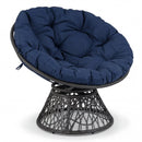 Swivel Papasan Chair Round Wicker Lounge Chair with Thick Cushion by LJGDeals