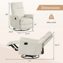 Swivel Rocking Chair 360° Nursery Reclining Rocker Armchair with Cushioned Back by DirectDeals