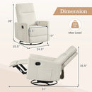 Swivel Rocking Chair 360° Nursery Reclining Rocker Armchair with Cushioned Back by LJGDeals