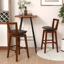 Swivel Upholstered PU Leather Stool with Backrest and Cushioned Seat by LJGDeals