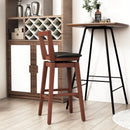 Swivel Upholstered PU Leather Stool with Backrest and Cushioned Seat by LJGDeals