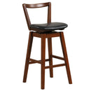 Swivel Upholstered PU Leather Stool with Backrest and Cushioned Seat by LJGDeals