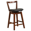 Swivel Upholstered PU Leather Stool with Backrest and Cushioned Seat by LJGDeals