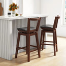Swivel Upholstered PU Leather Stool with Backrest and Cushioned Seat by LJGDeals