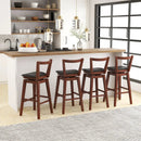 Swivel Upholstered PU Leather Stool with Backrest and Cushioned Seat by LJGDeals