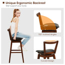 Swivel Upholstered PU Leather Stool with Backrest and Cushioned Seat by LJGDeals