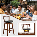 Swivel Upholstered PU Leather Stool with Backrest and Cushioned Seat by LJGDeals