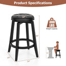 360¬∞ Swivel Upholstered Rubberwood Frame Bar Stool Set of 2 with Footrest by LJGDeals