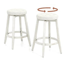 360-Degree Swivel Upholstered Rubberwood Frame Bar Stool Set of 2 with Footrest by LJGDeals