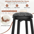 360¬∞ Swivel Upholstered Rubberwood Frame Bar Stool Set of 2 with Footrest by LJGDeals