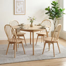 Swivel Windsor Dining Chairs Set of 4 with Solid Rubber Wood Frame by LJGDeals