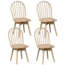 Swivel Windsor Dining Chairs Set of 4 with Solid Rubber Wood Frame by LJGDeals