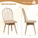 Swivel Windsor Dining Chairs Set of 4 with Solid Rubber Wood Frame by LJGDeals