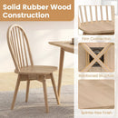 Swivel Windsor Dining Chairs Set of 4 with Solid Rubber Wood Frame by LJGDeals