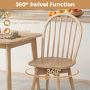 Swivel Windsor Dining Chairs Set of 4 with Solid Rubber Wood Frame by LJGDeals