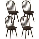 Swivel Windsor Dining Chairs Set of 4 with Solid Rubber Wood Frame by DirectDeals