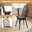 Swivel Windsor Dining Chairs Set of 4 with Solid Rubber Wood Frame by LJGDeals