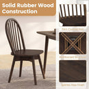 Swivel Windsor Dining Chairs Set of 4 with Solid Rubber Wood Frame by LJGDeals