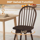 Swivel Windsor Dining Chairs Set of 4 with Solid Rubber Wood Frame by LJGDeals