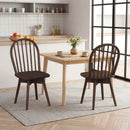 Swivel Windsor Dining Chairs Set of 2 with Solid Rubber Wood Frame by DirectDeals