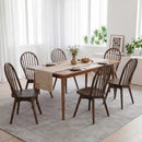 Swivel Windsor Dining Chairs Set of 2 with Solid Rubber Wood Frame by LJGDeals
