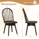 Swivel Windsor Dining Chairs Set of 2 with Solid Rubber Wood Frame by LJGDeals