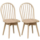 Swivel Windsor Dining Chairs Set of 2 with Solid Rubber Wood Frame by LJGDeals