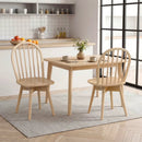 Swivel Windsor Dining Chairs Set of 2 with Solid Rubber Wood Frame by LJGDeals