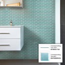 Sky Blue 12x12 Glossy Brick Glass Mosaic Tile (5 pack, 4.92 sq ft/case)