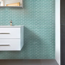 Sky Blue 12x12 Glossy Brick Glass Mosaic Tile (5 pack, 4.92 sq ft/case) - Sample
