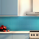 Sapphire Blue 12x12 Glossy Penny Round Glass Mosaic Tile (5 pack, 5 sq ft/case)