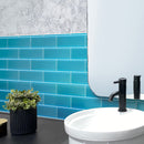 Sapphire Blue 0.5x12 Matte Glass Pencil Tile Trim (10 pack, 0.5 sq ft/case)