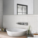 White 0.5x12 Matte Glass Pencil Tile Trim (10 pack, 0.5 sq ft/case) - Sample