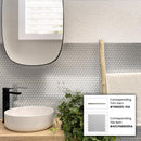 Beige 12x12 Glossy Penny Round Glass Mosaic Tile (5 pack, 5 sq ft/case)