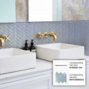 Gray 11x13 Glossy Herringbone Glass Mosaic Tile (5 pack, 4.8125 sq ft/case)