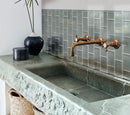 Stone Blue 3x6 Glossy Subway Glass Tile (40 pack, 5 sq ft/case) - Sample