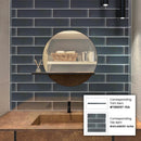 Dark Gray 0.5x12 Glass Glossy Pencil Tile Trim (10 pack, 0.5 sq ft/case)