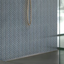 Coin Gray 11x13 Glossy Herringbone Glass Mosaic Tile (5 pack, 4.8125 sq ft/case) - Sample