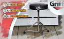 Drum Throne Stand by GRIFFIN | Padded Drummer’s Seat | Comfortable Drum Set Percussion Chair for Adults | Professional Musicians Guitar Stool Double Braced Hardware for Practice with Adjustable Height