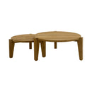 Carlsbad Natural Teak Wood Circular Coffee Table - 25-33" by NORDICTEAK.COM