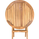 Naples Natural Teak Outdoor Round Folding Side Table - 20"