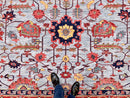Afgahn Heriz (10'02"x14'00") lt.blue/red