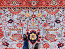 Afgahn Heriz (10'02"x14'00") lt.blue/red